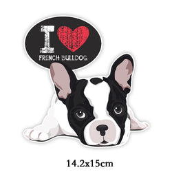 I Love French Bulldog Colorful Sticker