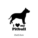 I Heart My Pit Bull Silhouette Vinyl Sticker