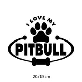 I Love My Pitbull Paw Bone Sticker