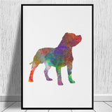 Colorful Fade Pit Bull Silhouette Wall Art Picture