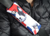 English French Bulldog Portrait British Flag Seat Belt Shoulder Pad