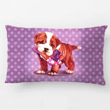 English Bulldog Biting On A Heel Polka Dot Pillowcase
