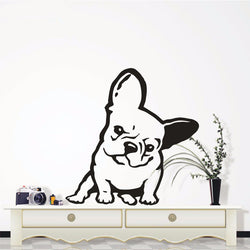 Angry French Bulldog Sitting Tilted Outline Sticker (17.7" x 19.7"), (21.7" x 23.2")