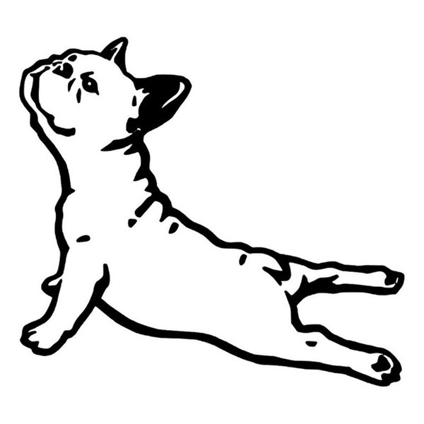 French Bulldog Stretching Up Outline Sticker (6.3" x 5.8")