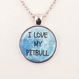 I Love My Pit Bull Silver Chain Necklace