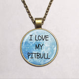 I Love My Pit Bull Silver Chain Necklace
