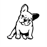 Angry French Bulldog Sitting Tilted Outline Small Sticker
