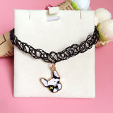 French Bulldog Head Cable Wire Charm Bracelet