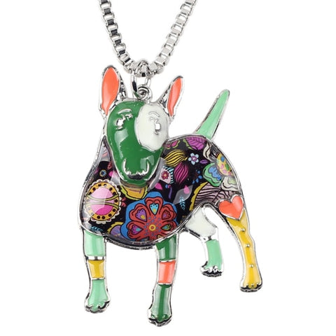 Colorful 3D Bull Terrier Fashion Necklace