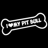 I Love My Pit Bull Dog Phone Sticker (6.3" x 2.2")