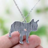 French Bulldog Shape Metal Plated Pendant Necklace