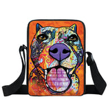 Colorful Portrait Pit Bull, Bull Terrier Shoulder Bag