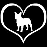 French Bulldog Silhouette Heart Outline Sticker