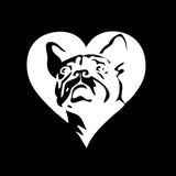 French Bulldog Hero Pose In Heart Sticker (5.1" x 5")