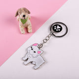 Cute Pink Ear French Bulldog Keychain