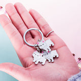 Cute Pink Ear French Bulldog Keychain