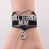 Love Bull Terrier Mom Paw Charm Rope Bracelet