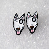 Cartoon Bull Terrier Dogs Stud Earrings