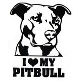 I Love My Pitbull Big Head Ears Hanging Large Sticker