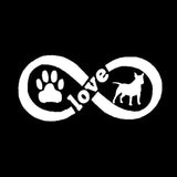 Paw Love Bull Terrier Silhouette Sticker (6.3" x 3.0")