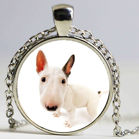 Bull Terrier Portrait Head Zoom Pendant Necklace