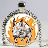 Bull Terrier Portrait Head Zoom Pendant Necklace