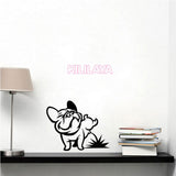 Funny French Bulldog Peeing On Floor Sticker (11.8" x 15.7")