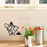 Funny French Bulldog Peeing On Floor Sticker (11.8" x 15.7")