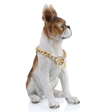 Cuban Gold Chain Link Soft Edges Style 13mm Wide Dog Collar