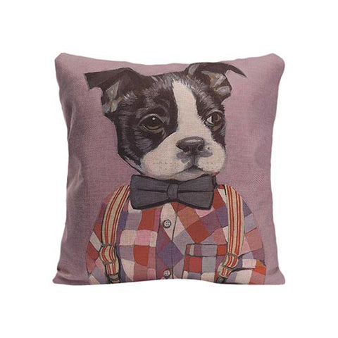 French Bulldog Overall Flannel Bow Tie Pillowcase