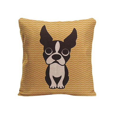 Cartoon French Bulldog Round Eyes Sitting Pillowcase