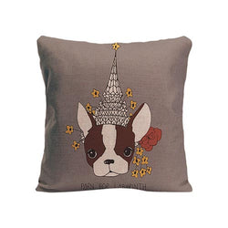 French Bulldog Color Drawing Tower Daisy Pillowcase