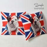 British Flag English Bulldog Puppy Guitar Pillowcase