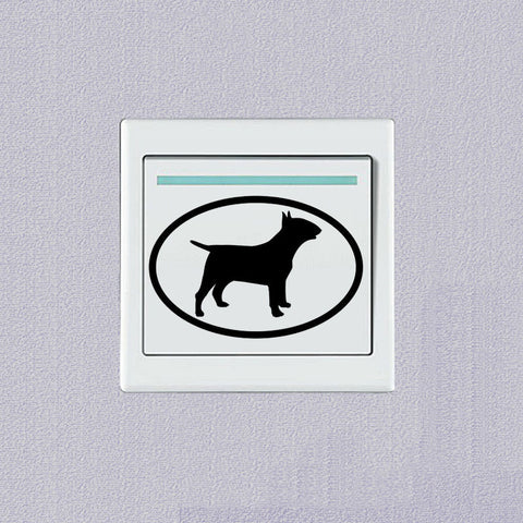 Bull Terrier Silhouette Oval Shape Small Sticker