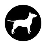 Bull Terrier Silhouette Full Body Side View Circle Sticker (5.6" x 5.6")