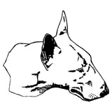 Detailed Bull Terrier Head Drawing Sticker (7.2" x 6.2")