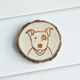 Wooden Tree Slice Bull Terrier Magnet