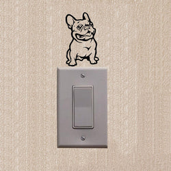 French Bulldog Looking Suspicious Outline Small Sticker