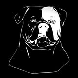 American Bulldog Outline Right Patch Sticker (4.6" x 5.2")