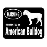Warning Protected By American Bulldog Sticker (5.5" x 4.1")