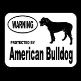 Warning Protected By American Bulldog Sticker (5.5" x 4.1")
