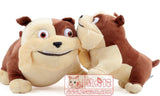 Brown Light Tan Bulldog Big Round Eyes Plush Stuffed Animal