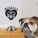 Bulldog Text And Head Heart Sticker (7.9" x 11.8")