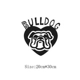 Bulldog Text And Head Heart Sticker (7.9" x 11.8")