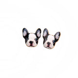 French Bulldog Portrait Head Stud Earrings