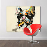 French Bulldog Smoking Art Painting Canvas