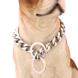 Cuban Chain Link Style 19mm Wide Dog Collar