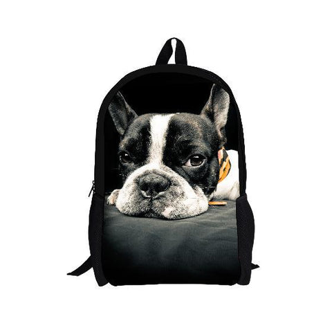 Lazy Black White French Bulldog Prone Backpack