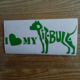 I Love My Pitbull Text Decal Sticker