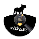 Attila French Bulldog Silhouette Vinyl Record Wall Clock